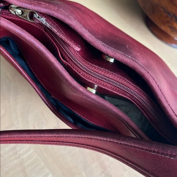 COACH K8D 9047 Ergo One Handle Bag Red Leather 1990 Vintage Rare find! - Picture 4 of 12